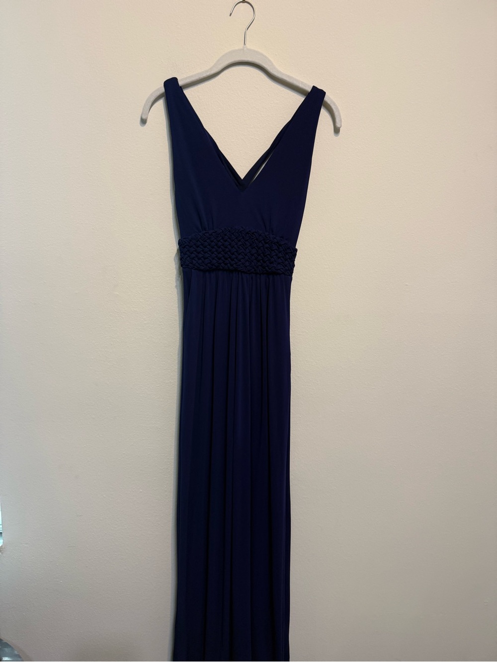 Maeve Deep Navy V-Neck Braided Waist Maxi Dress